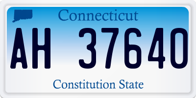 CT license plate AH37640