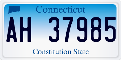 CT license plate AH37985