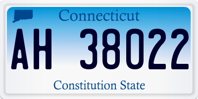 CT license plate AH38022
