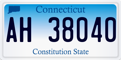 CT license plate AH38040