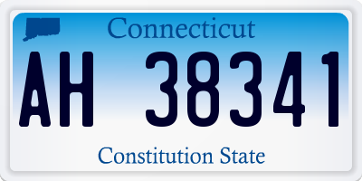 CT license plate AH38341