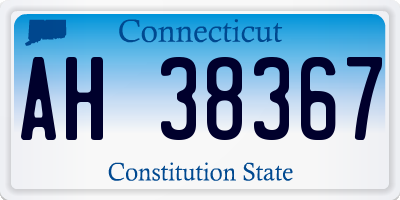 CT license plate AH38367