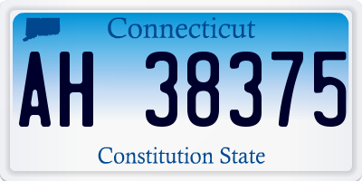 CT license plate AH38375