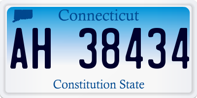 CT license plate AH38434