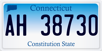 CT license plate AH38730
