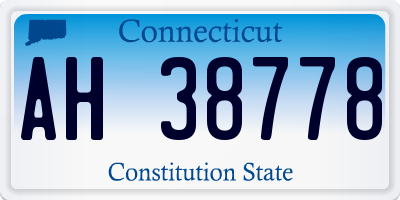 CT license plate AH38778