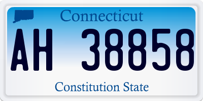 CT license plate AH38858