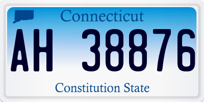 CT license plate AH38876