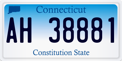CT license plate AH38881