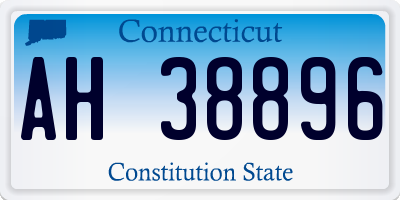 CT license plate AH38896