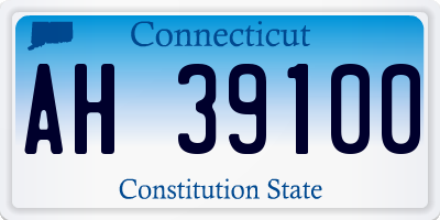 CT license plate AH39100