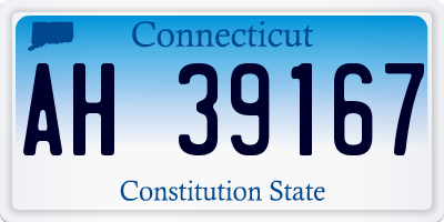 CT license plate AH39167