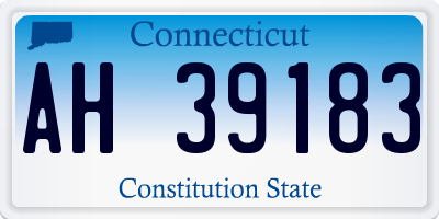 CT license plate AH39183