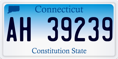 CT license plate AH39239