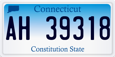 CT license plate AH39318