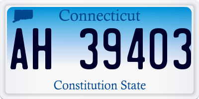 CT license plate AH39403