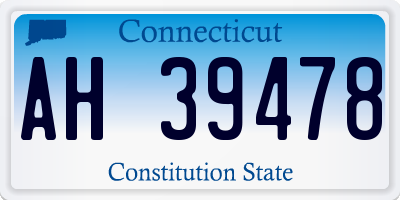 CT license plate AH39478