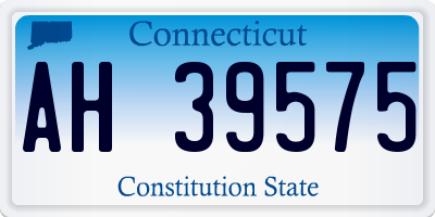 CT license plate AH39575
