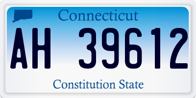 CT license plate AH39612