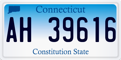 CT license plate AH39616