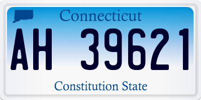 CT license plate AH39621