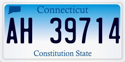 CT license plate AH39714