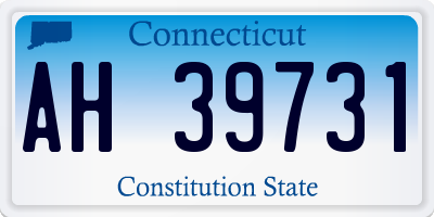 CT license plate AH39731