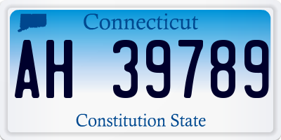 CT license plate AH39789