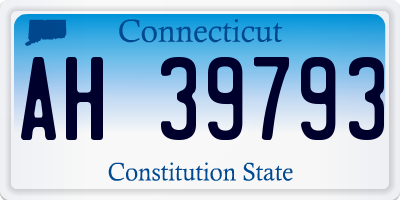 CT license plate AH39793