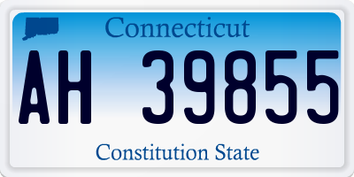 CT license plate AH39855