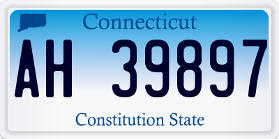 CT license plate AH39897