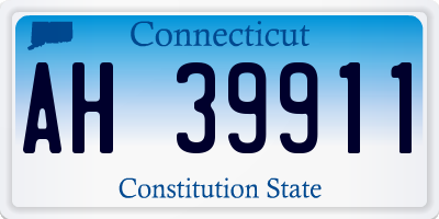 CT license plate AH39911