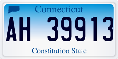 CT license plate AH39913