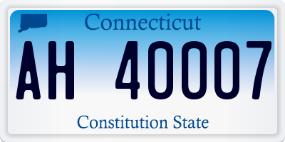 CT license plate AH40007