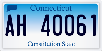 CT license plate AH40061