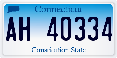 CT license plate AH40334