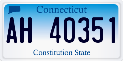 CT license plate AH40351