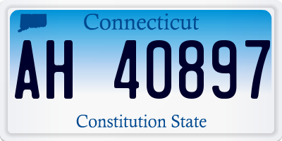 CT license plate AH40897