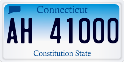CT license plate AH41000