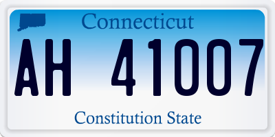CT license plate AH41007