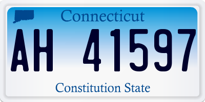 CT license plate AH41597