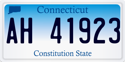 CT license plate AH41923