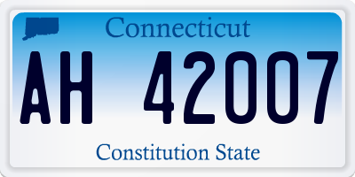 CT license plate AH42007