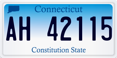 CT license plate AH42115