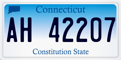 CT license plate AH42207