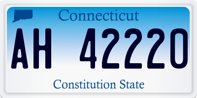 CT license plate AH42220