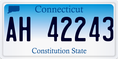 CT license plate AH42243