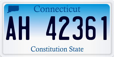 CT license plate AH42361