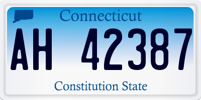 CT license plate AH42387