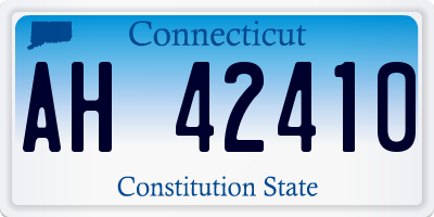 CT license plate AH42410